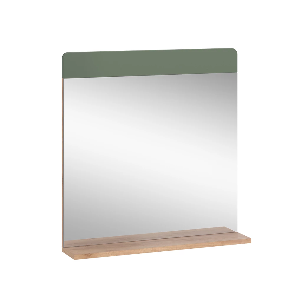 Badkamerspiegel Izan Groen/gouden eik 60 x 62 cm met plank Vicco