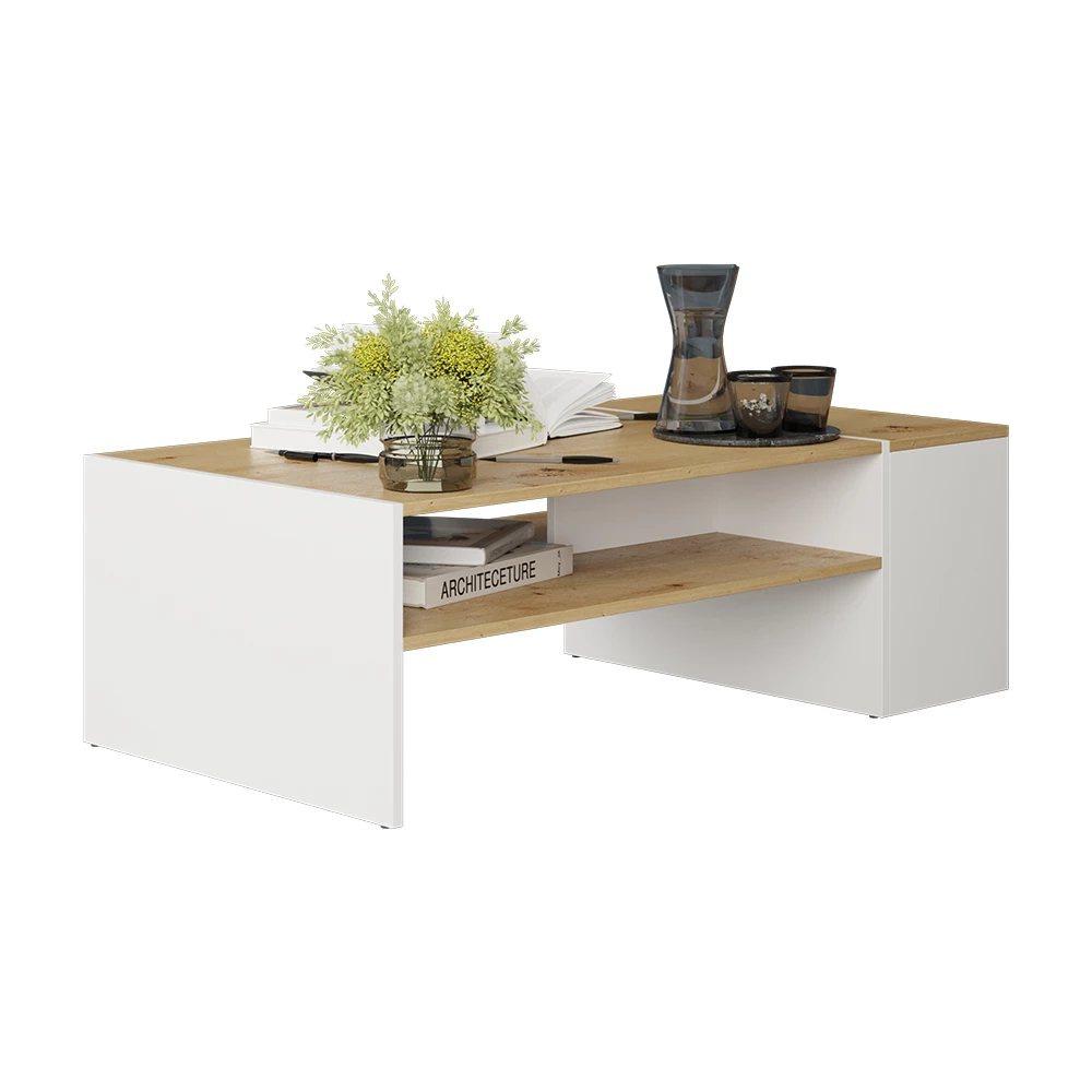 Salontafel Rubby Artisanaal eiken/wit 110 x 60 cm Vicco
