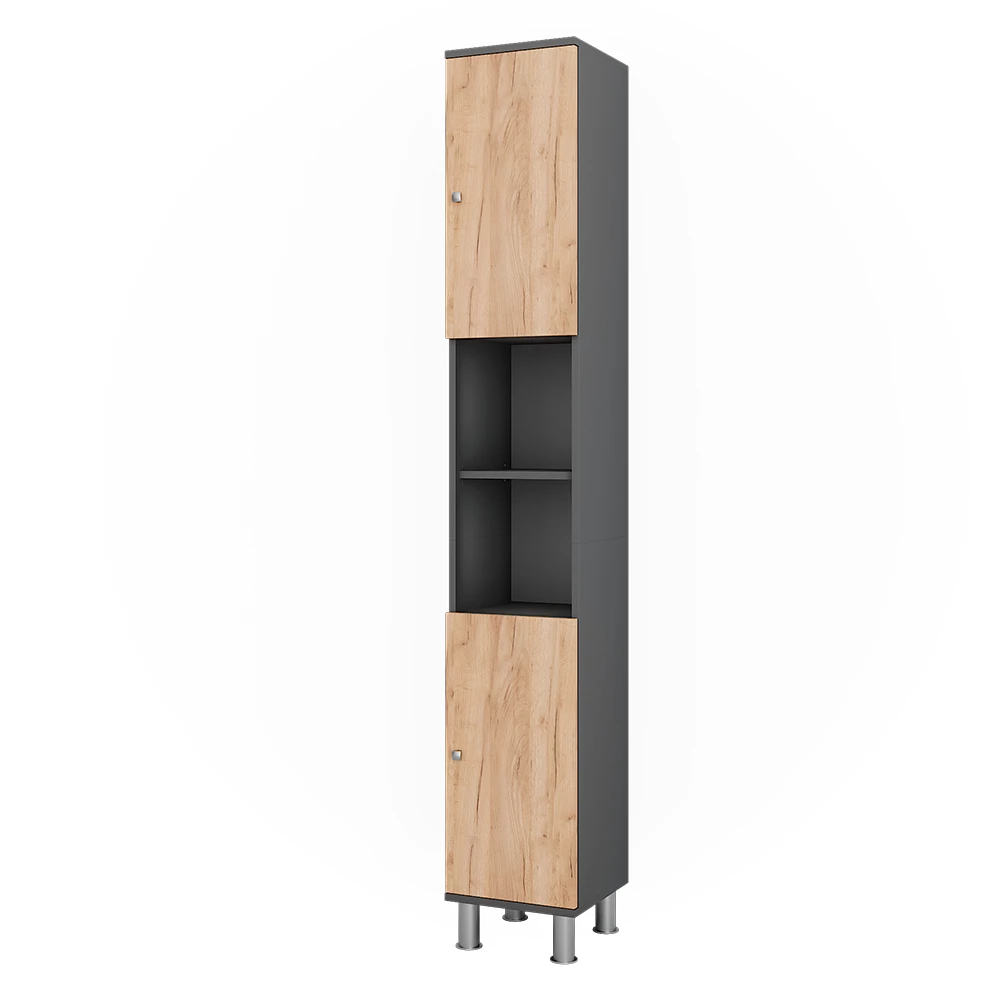 Hoge kast Fynn Antraciet/gouden eik 30 x 190 cm Vicco