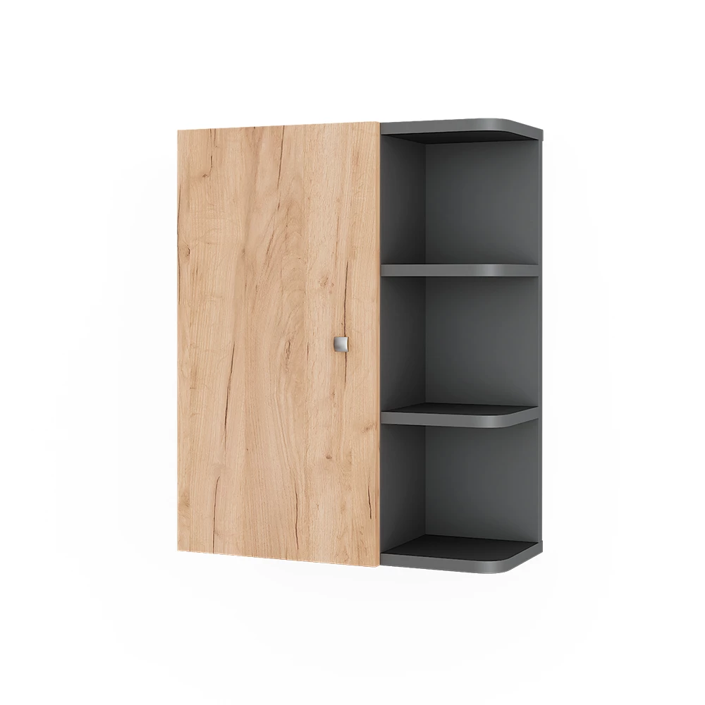 Aan de muur gemonteerde garderobe Fynn Antraciet/gouden eik 47.2 x 59.2 cm Vicco