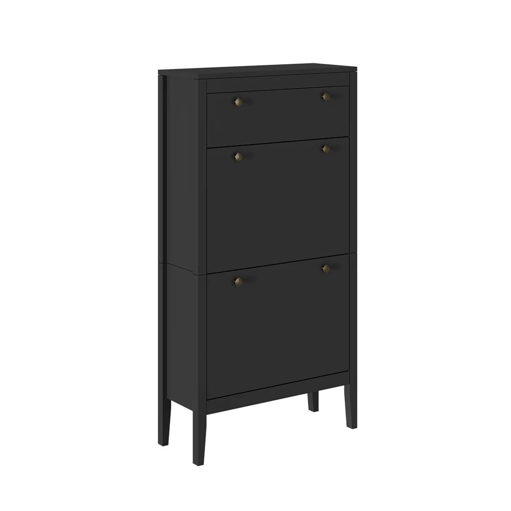 Schoenenkast Aron Zwart 60 x 115 cm Vicco