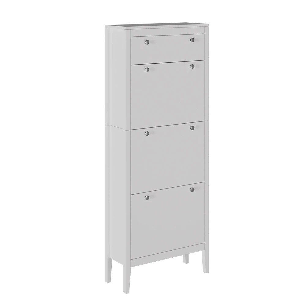 Schoenenkast Aron Wit 60 x 153 cm , 3 compartimenten Vicco