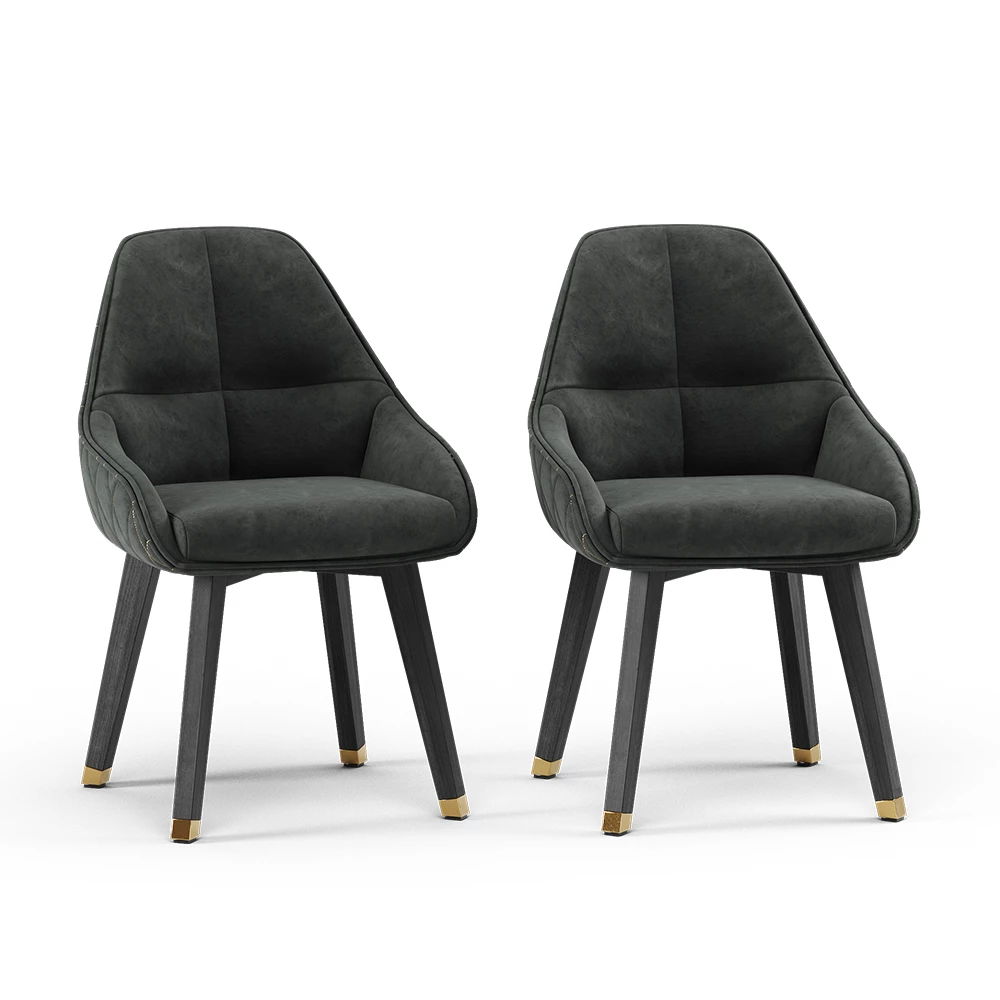 Eetkamerstoel Goldamo Zwart 53 x 55.5 cm Set van 2 Vicco
