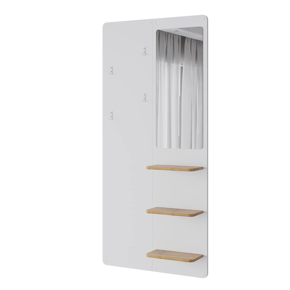 Garderobe Jochen Wit/eiken 70 x 150 cm met spiegel Vicco