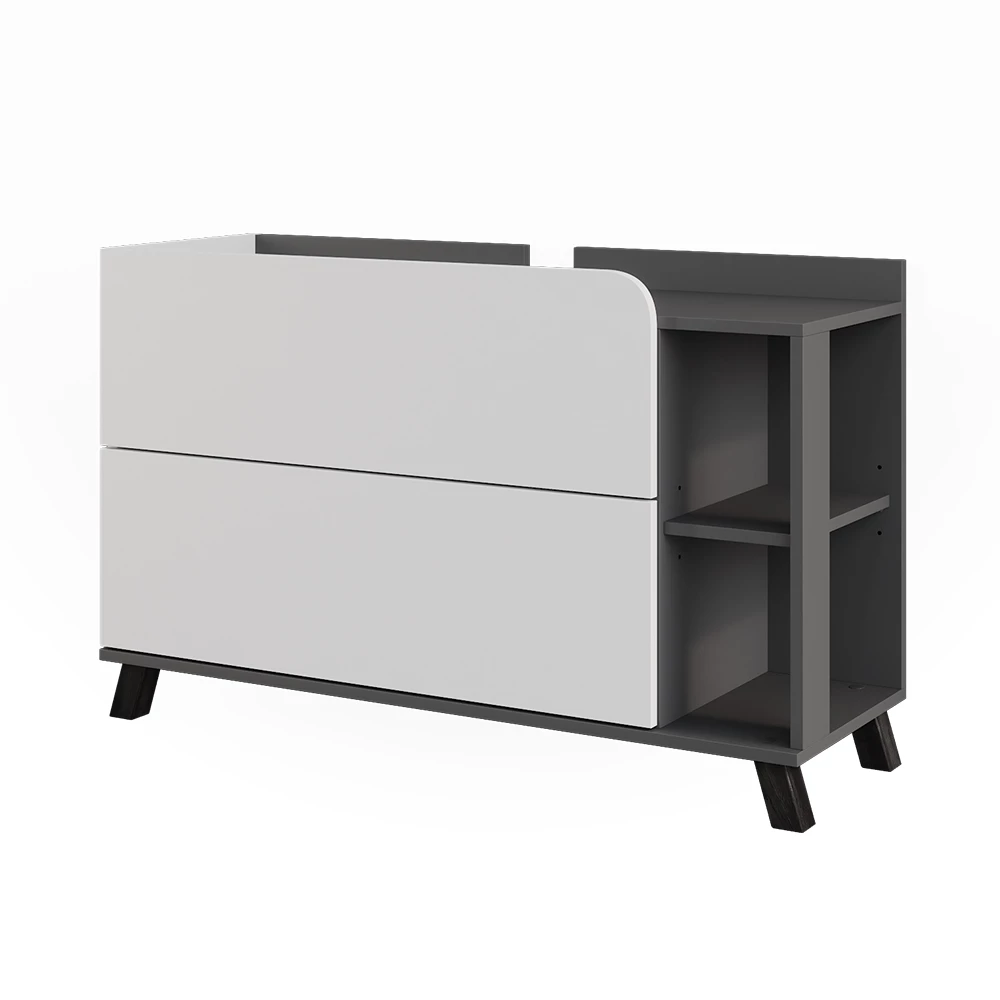 Wastafelonderbouw Karen Antraciet/wit 100 x 65 cm met 2 laden Vicco