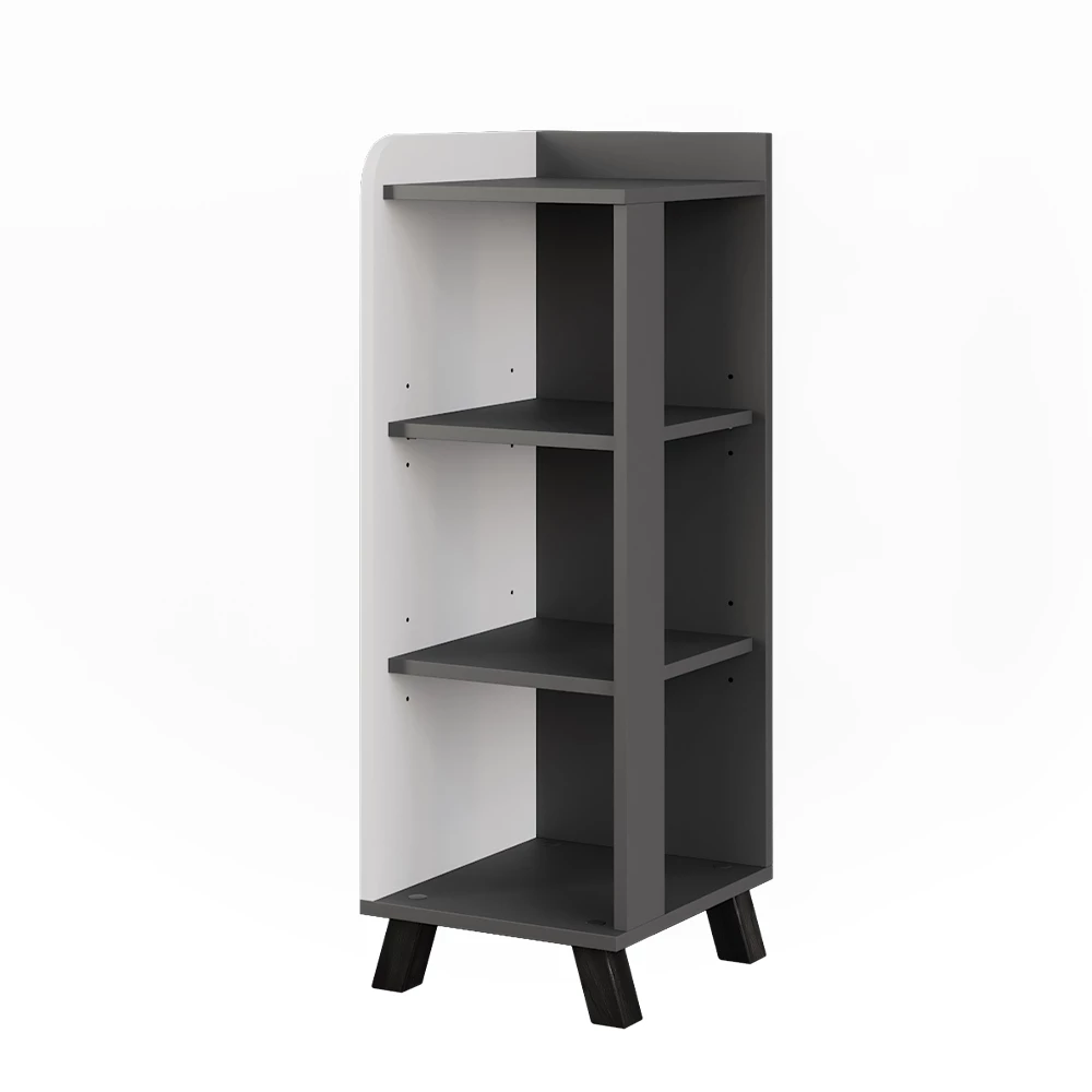 Midikast Karen Antraciet/wit 30 x 90 cm met 4 planken Vicco