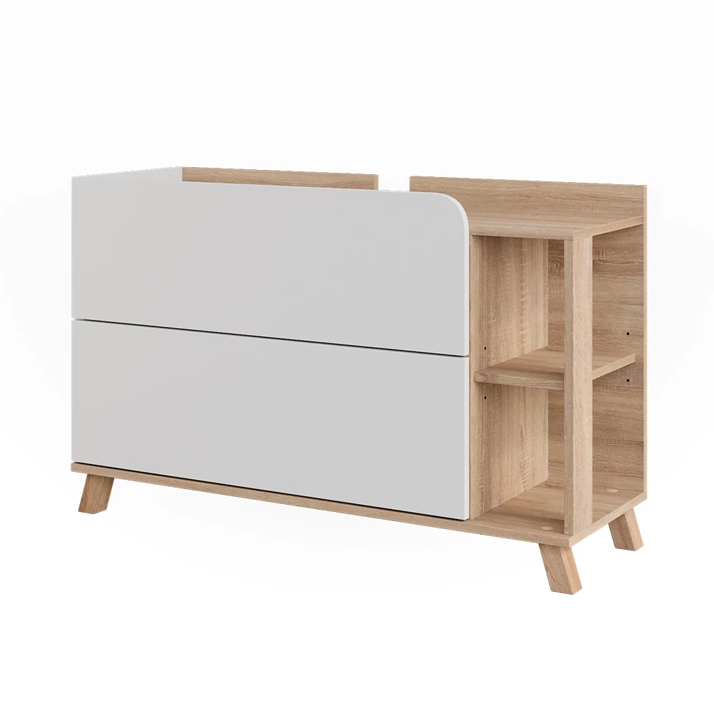 Wastafelonderbouw Karen Sonoma/Wit 100 x 65 cm met 2 laden Vicco