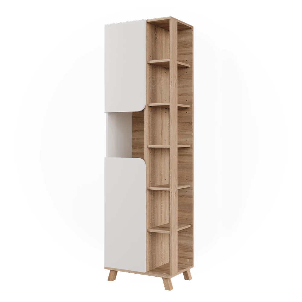 Badkamerkast Karen Sonoma/Wit 50 x 175 cm met 2 deuren Vicco