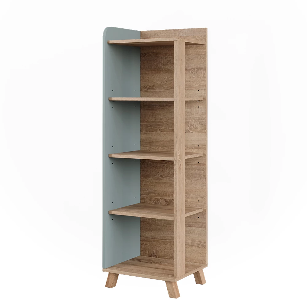 Halfhoge kast Karen Sonoma/blauw 40 x 128 cm met 4 compartimenten Vicco
