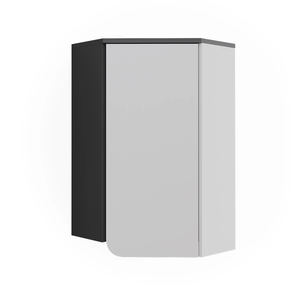 Hoekwandkast Karen Antraciet/wit 60 x 75 cm met deur Vicco