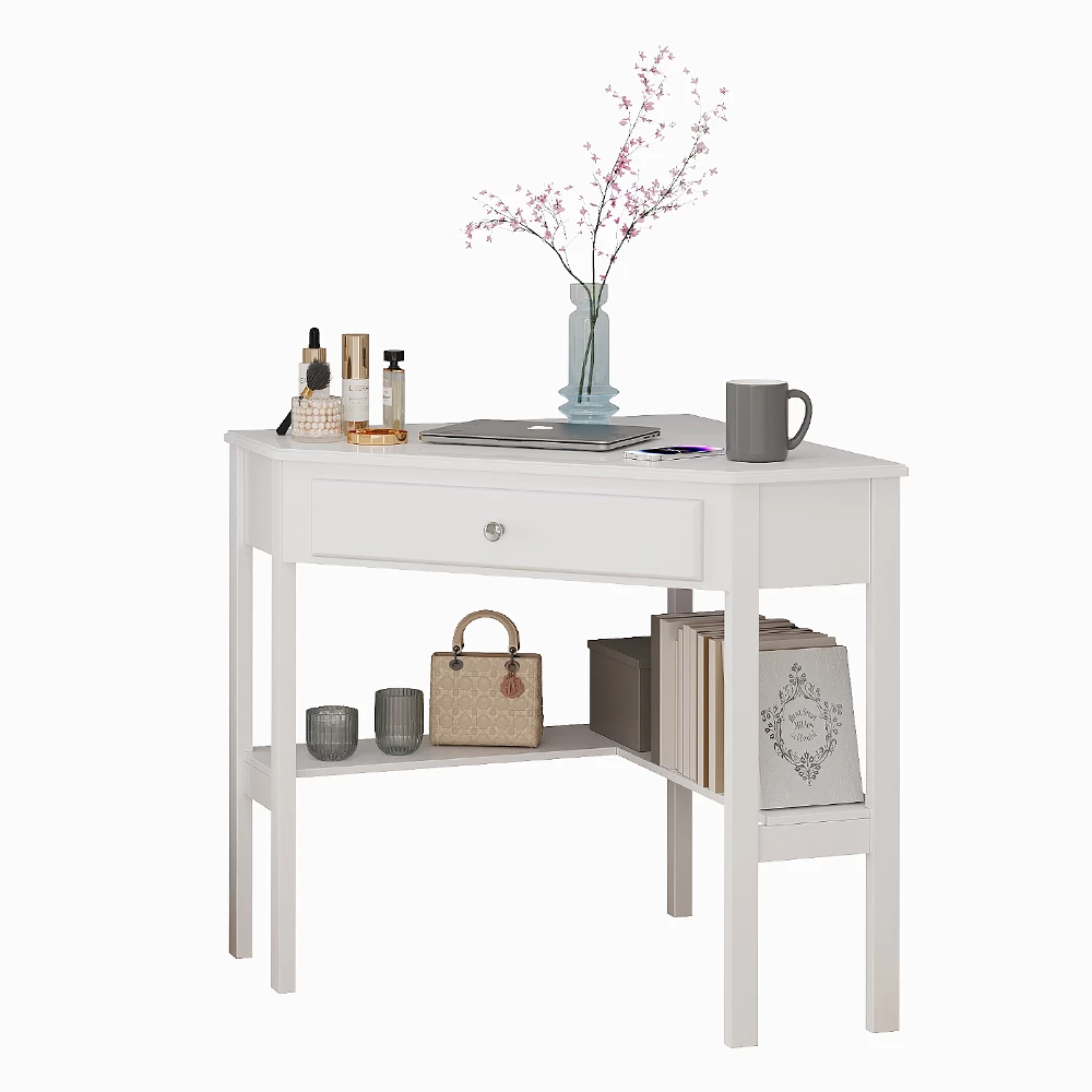 Hoek kaptafel Velto Wit 75 x 76.8 cm ,met lade Vicco