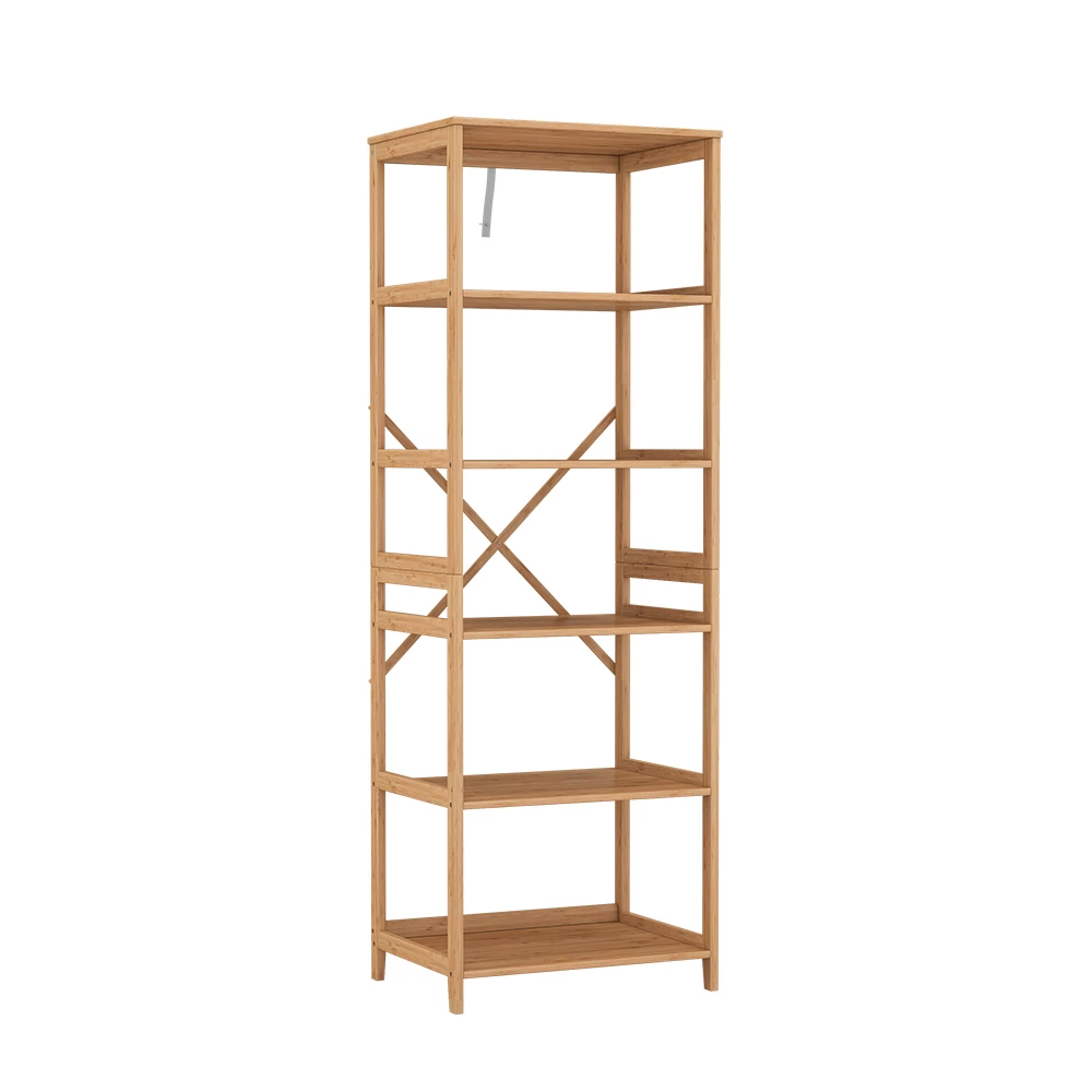 Boekenrek  Novaro Bamboe 48.3 x 140.3 cm met 6 compartimenten Vicco