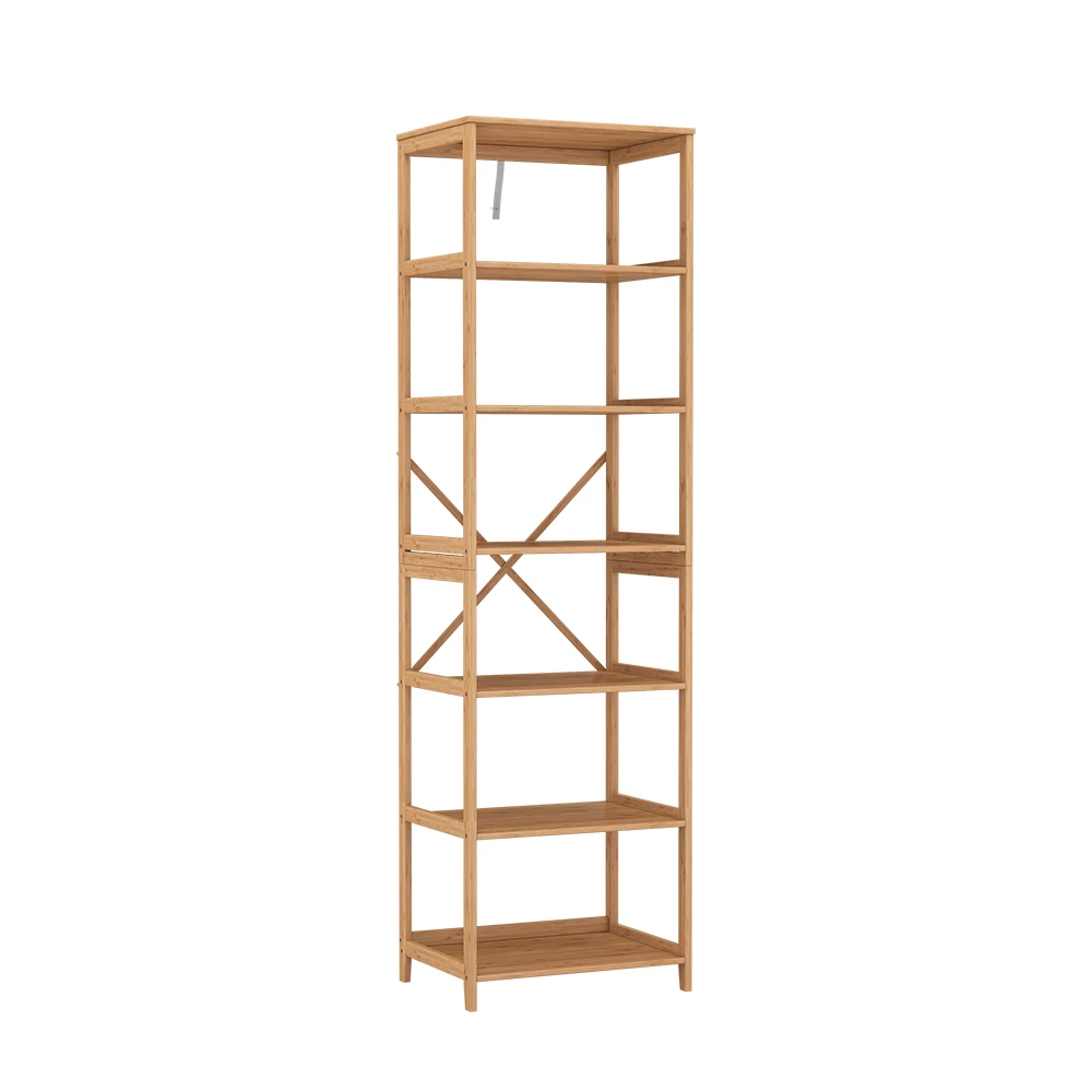 Boekenkast Novaro Bamboe 48.3 x 166.5 cm met 7 compartimenten Vicco