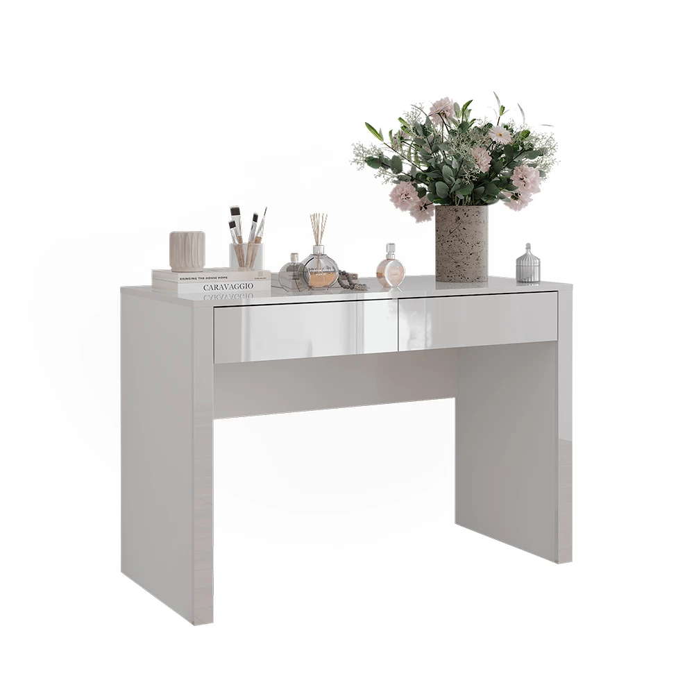 Kaptafel Annabelle Wit hoogglans/wit 110 cm met 2 laden Vicco