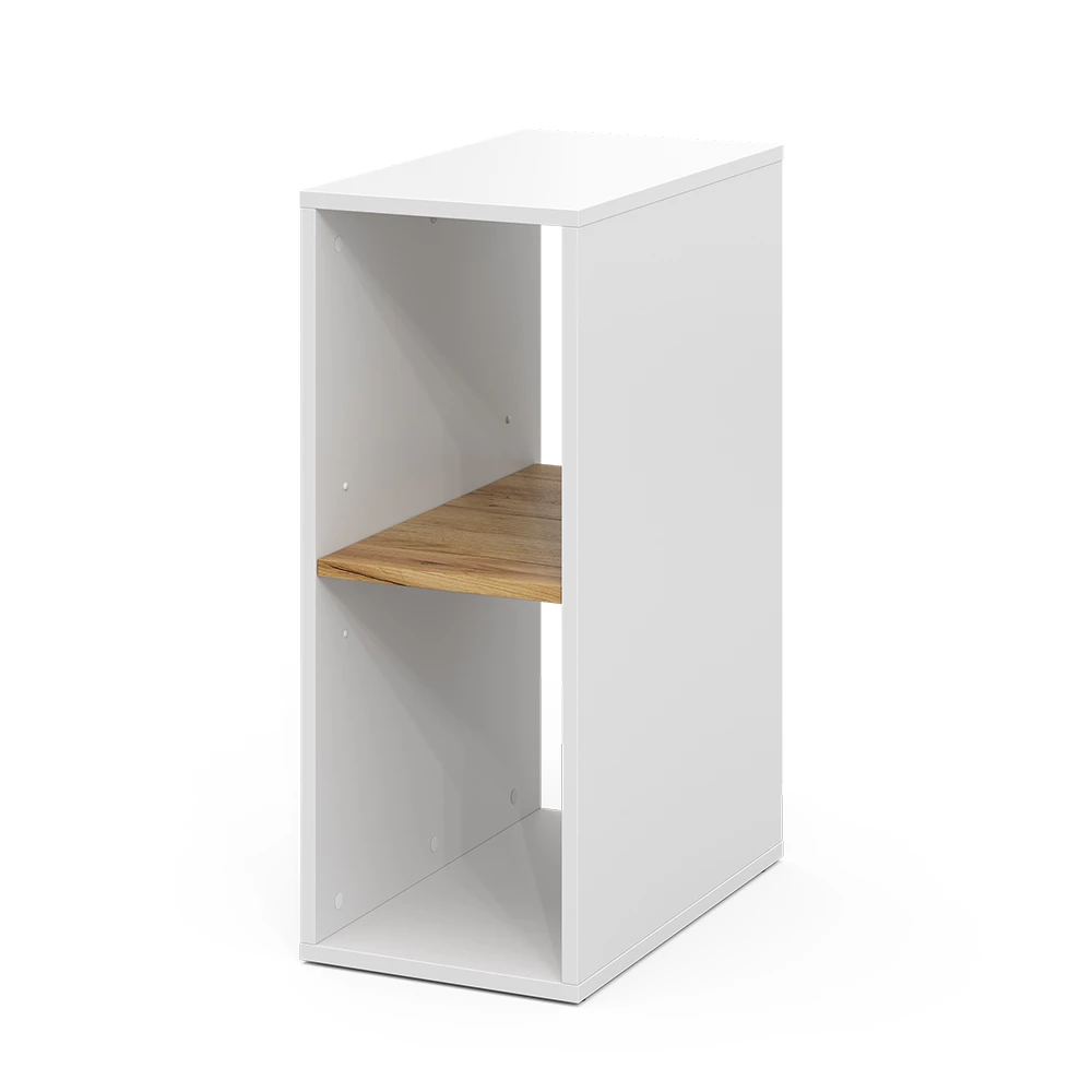 PC-kast Tomy Eik wit/goud 28.5 x 50 cm met 2 open vakken Vicco