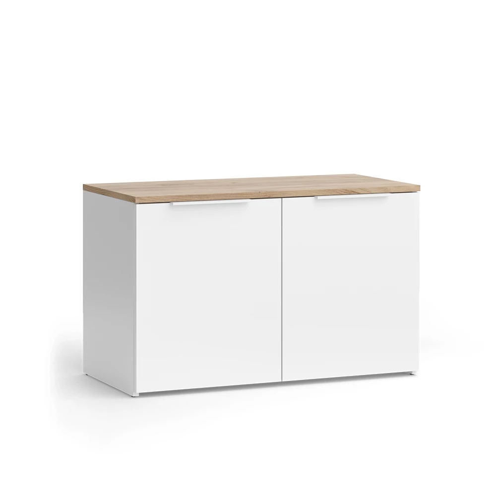 Dressoir Wido Wit/Sonoma 80 x 50 cm met 2 deuren Vicco