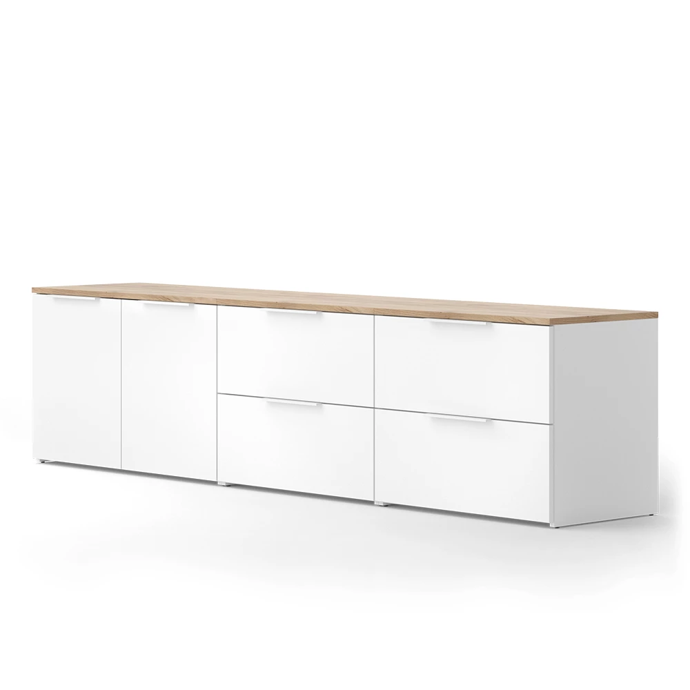 Woonwand Wido Wit/Sonoma 3 delen Vicco