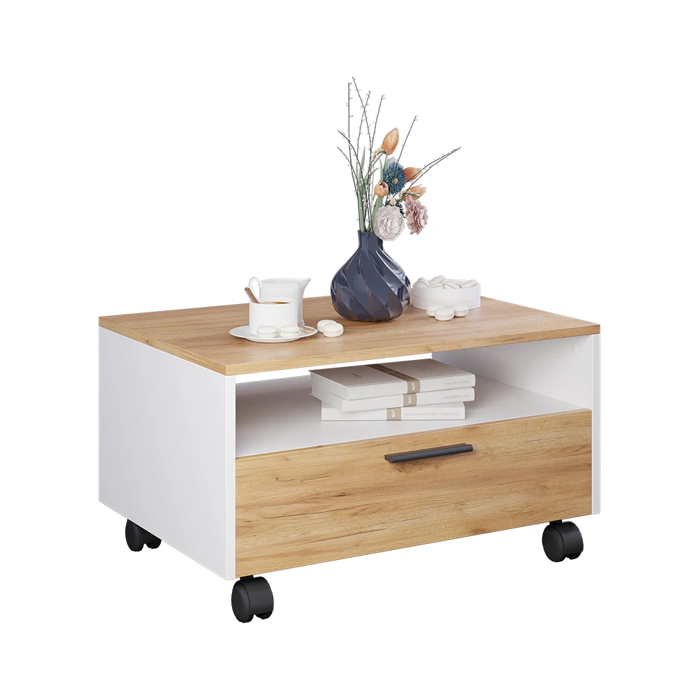 Salontafel Bibo Eik wit/goud 70 x 52.4 cm Vicco