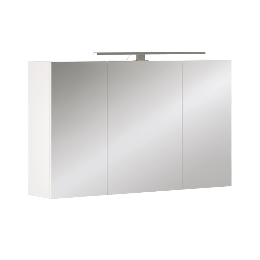 Badkamerspiegelkast Lavio Wit 100 x 60 cm met 3 deuren en LED-verlichting Vicco