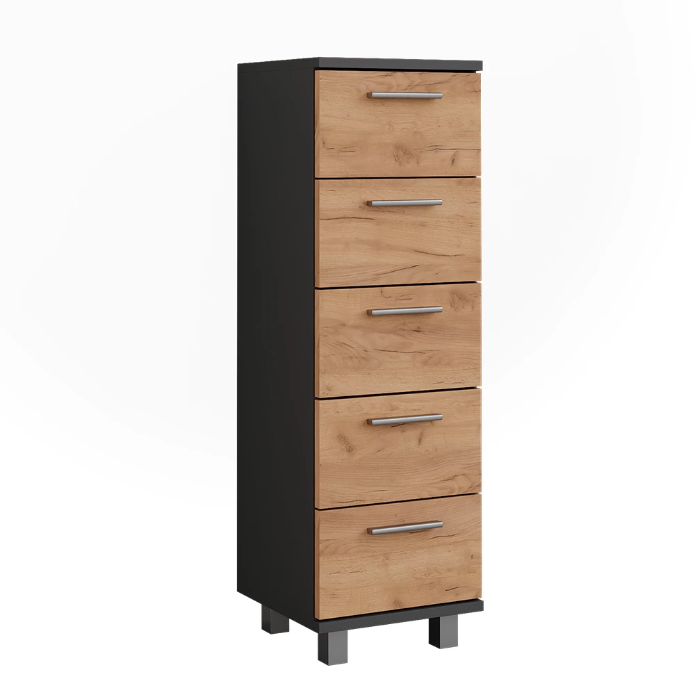 Midikast Ilias Antraciet/gouden eik 30.2 x 95 cm Vicco