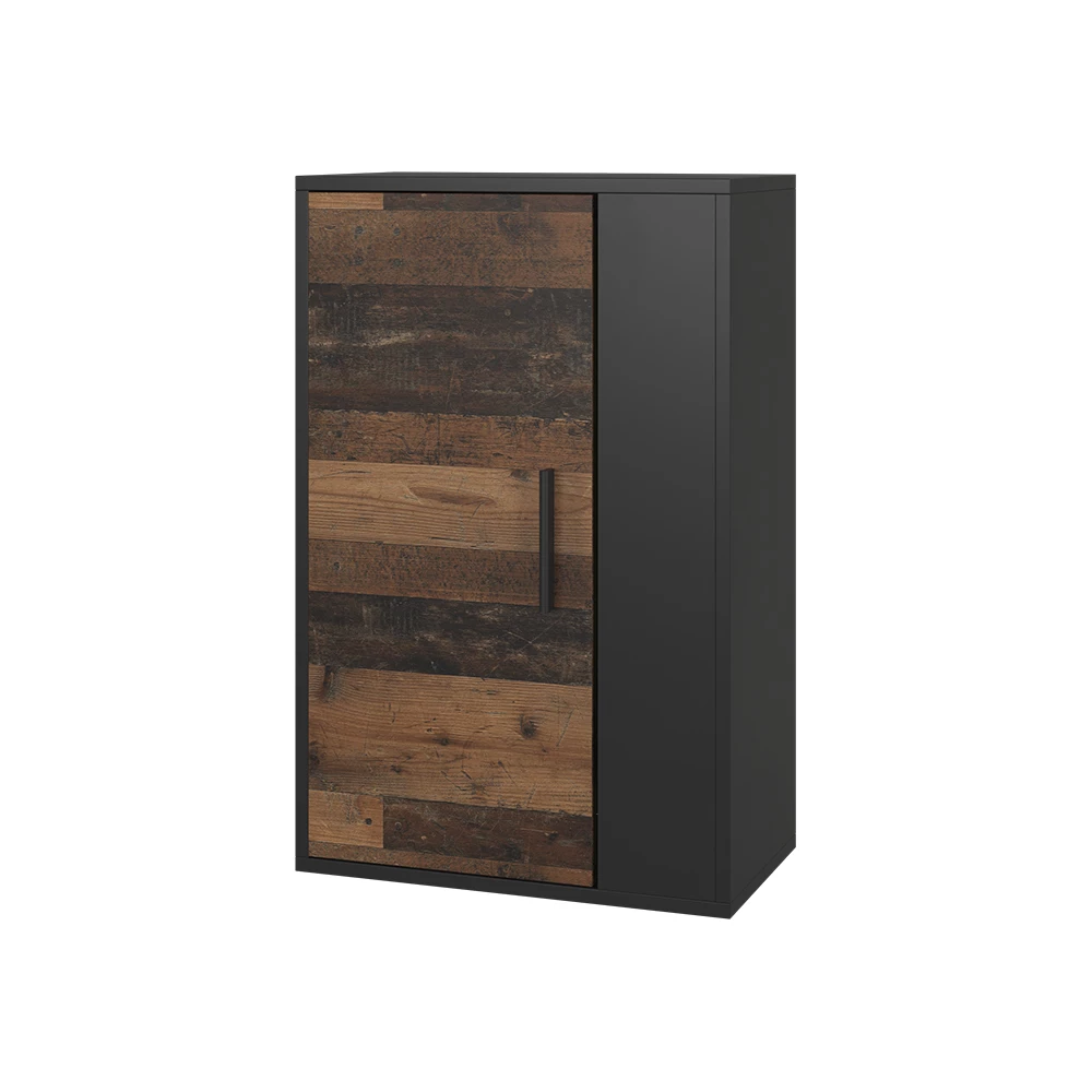 Wandkast Berno Zwart/Aldstyle 50.1 x 78.4 cm met 2 compartimenten Vicco