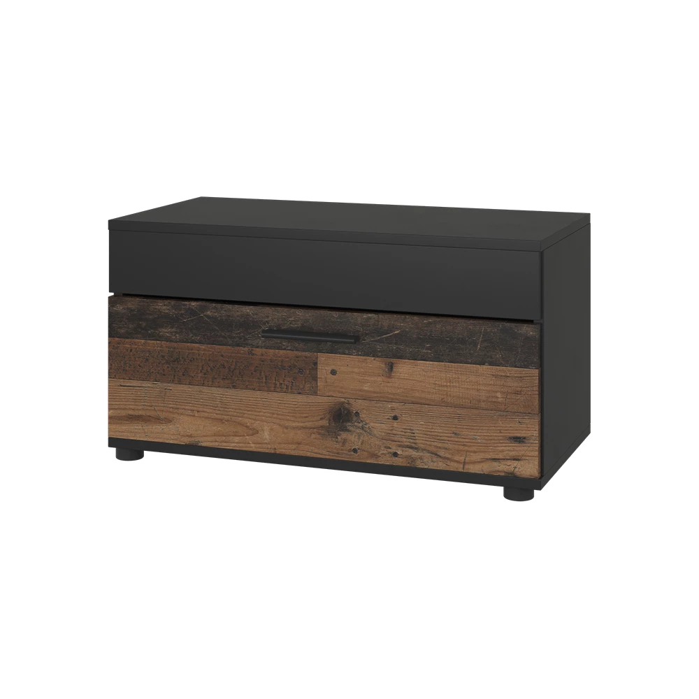 Boekenkast Berno Zwart/Aldstyle 70.8 x 38.9 cm met scharnierende deur Vicco