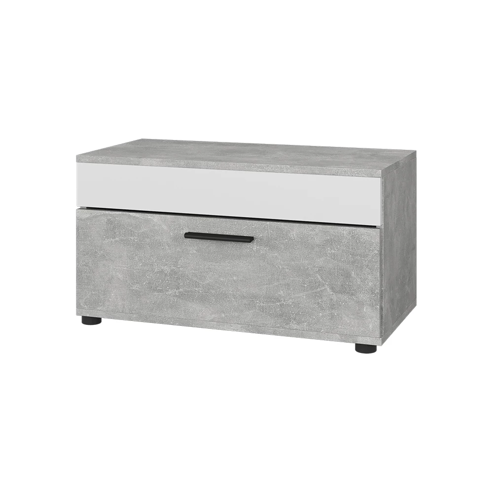 Boekenkast Berno Beton/Wit 70.8 x 38.9 cm met scharnierende deur Vicco