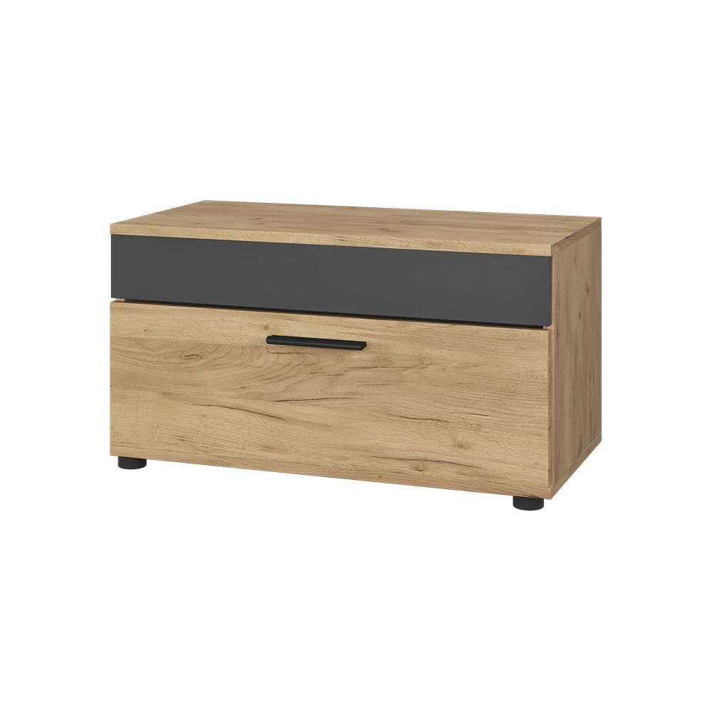 Boekenkast Berno Eik goud/antraciet 70.8 x 38.9 cm met scharnierende deur Vicco