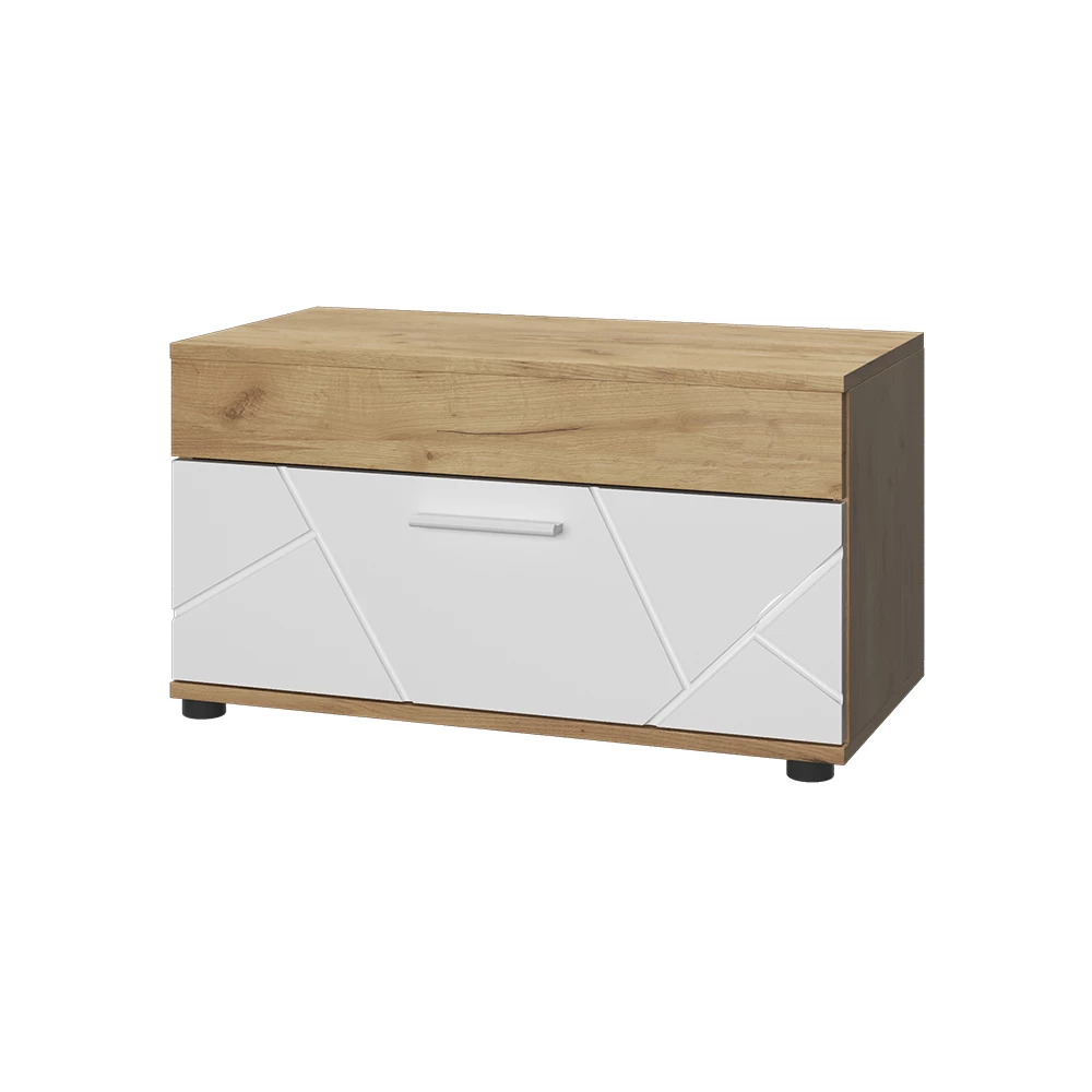 Boekenkast Berno Eik goud/wit 70.8 x 38.9 cm Archiefkast Vicco