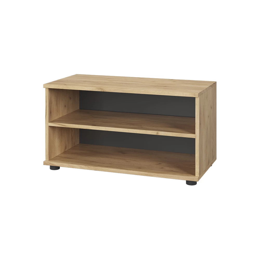 Boekenkast Berno Eik goud/antraciet 70.8 x 38.9 cm met 2 compartimenten Vicco