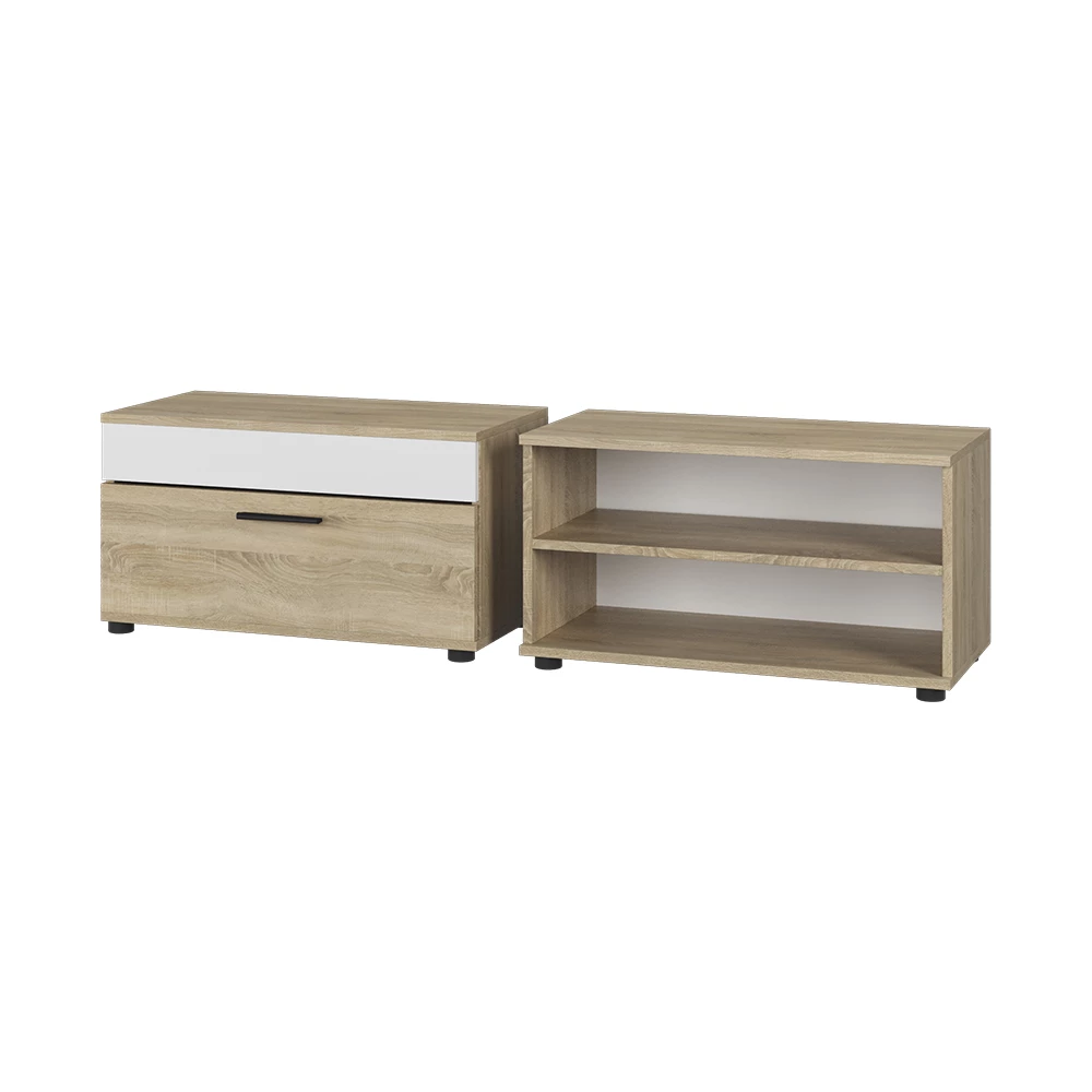 Woonkamerkasten Berno Sonoma/Wit 2 delen Vicco