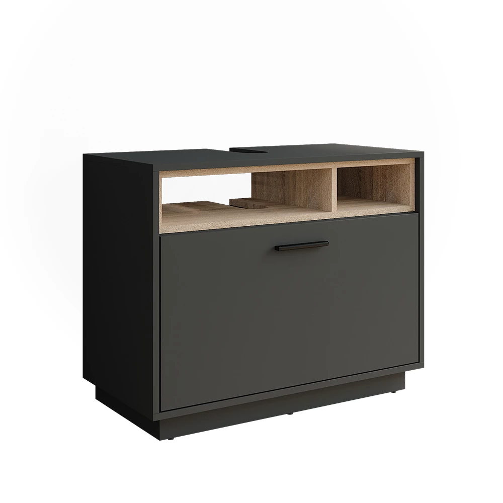Ijdelheidseenheid Beatrice Antraciet/Sonoma 80 x 64 cm met lade Vicco
