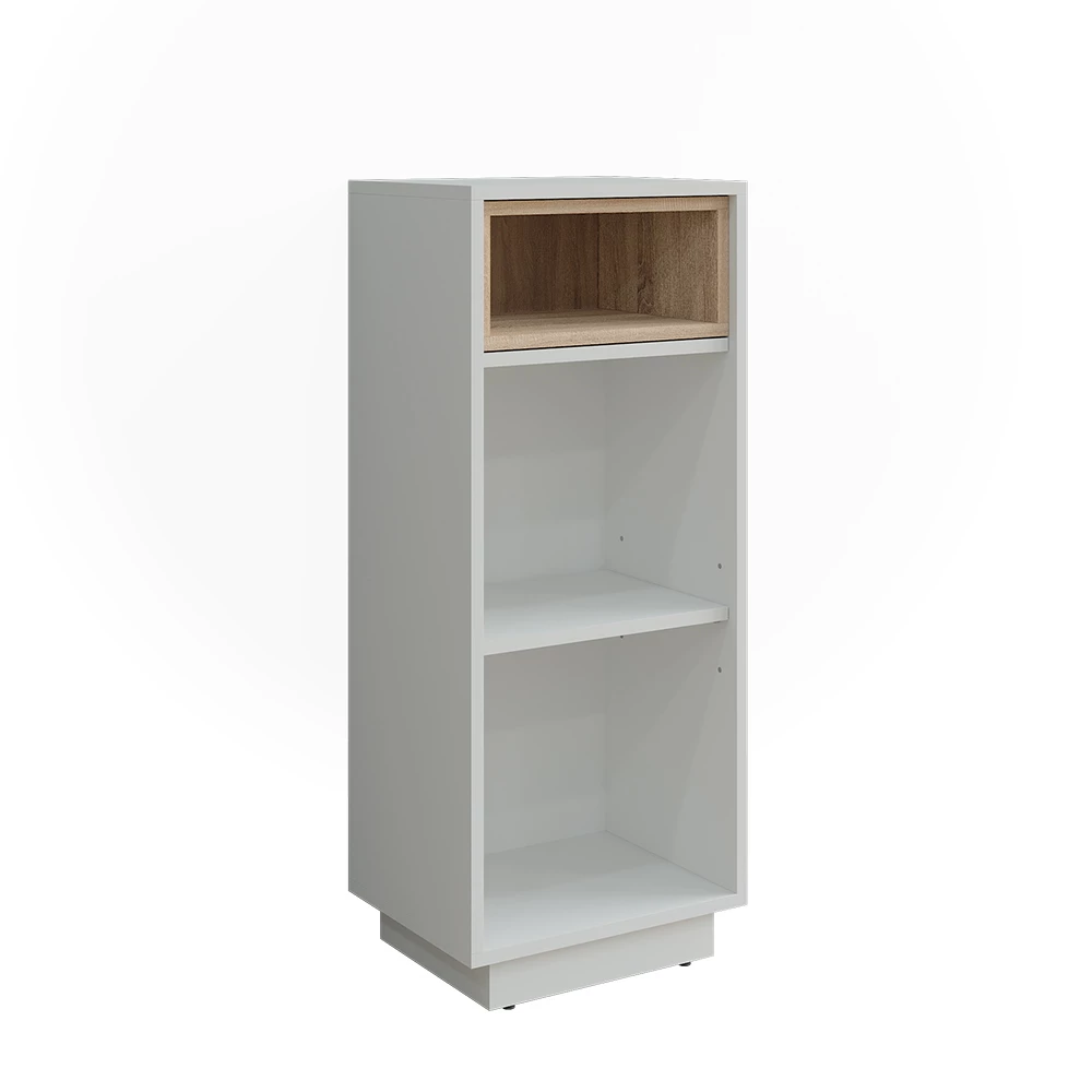 Tussenkast Beatrice Wit/Sonoma 38 x 93 cm met 3 compartimenten Vicco