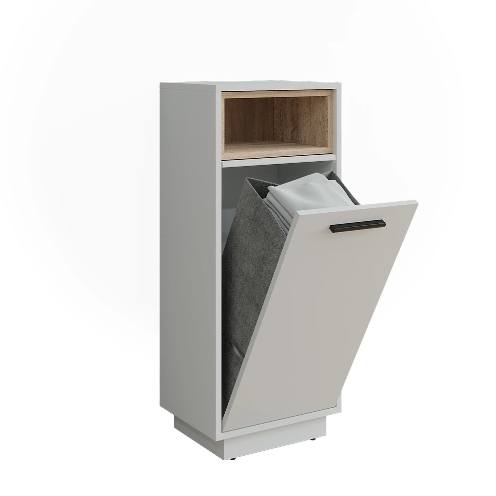Waskast Beatrice Wit/Sonoma 38 x 93 cm met uitneembare binnenzak Vicco