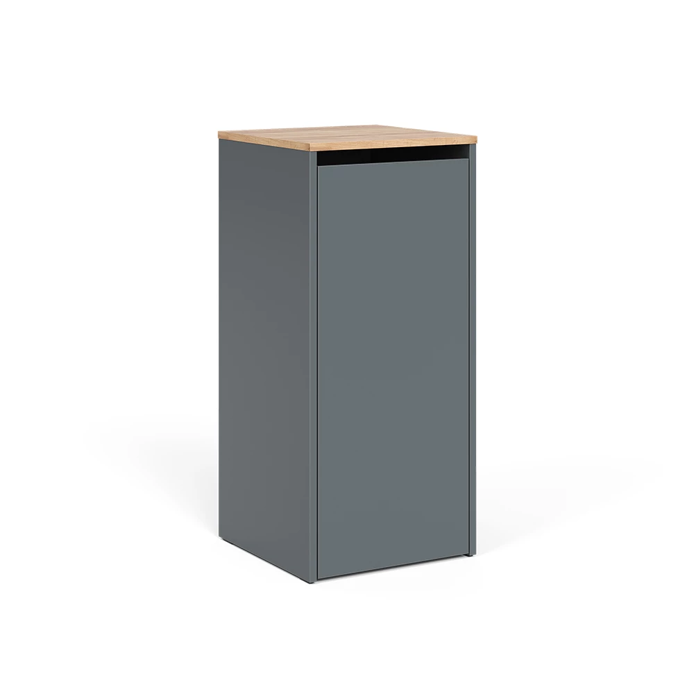 Badkamerkast Viktor Antraciet/gouden eik 40.2 x 88.2 cm met wasmand Vicco