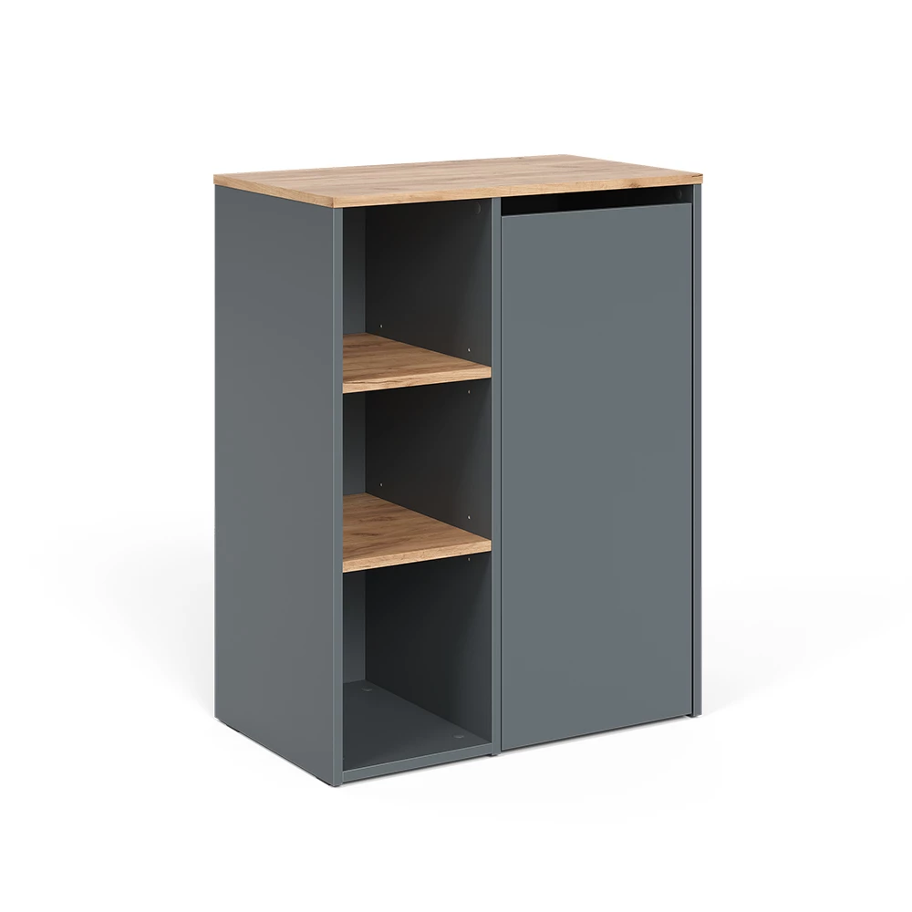 Badkamerkast Viktor Antraciet/gouden eik 68 x 88.2 cm met open vakken Vicco