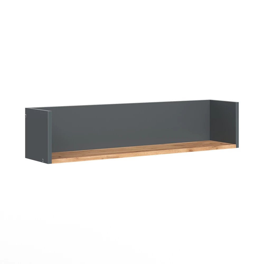Wandplank Viktor Antraciet/gouden eik 93.4 x 20 cm Vicco