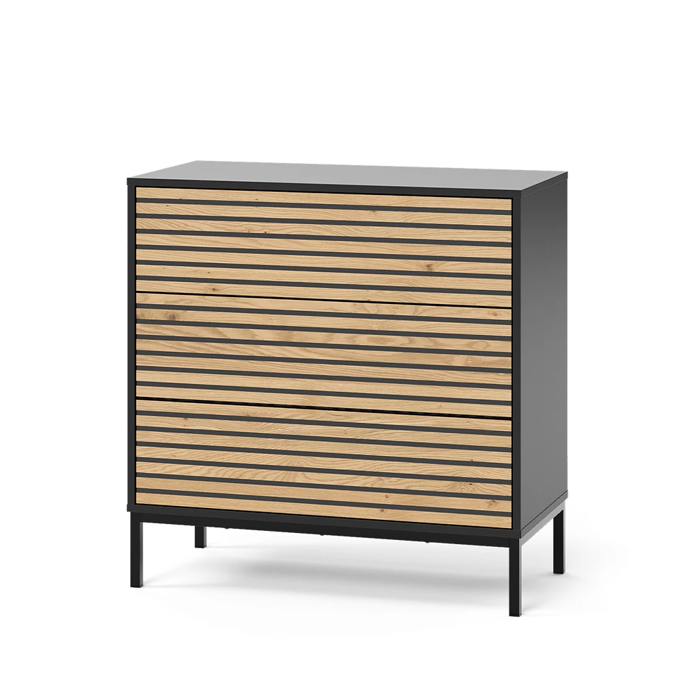 Ladekast Eliza Eik goud/antraciet 80 x 81.2 cm 2 laden Vicco