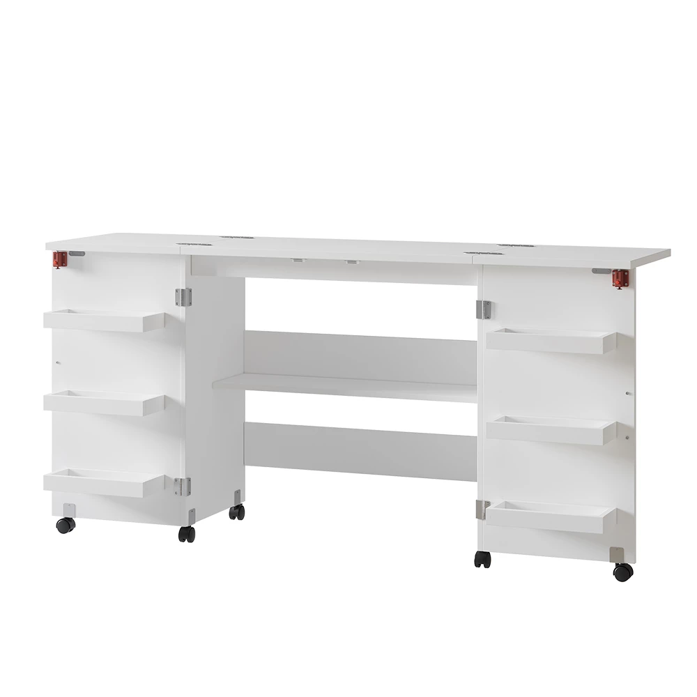 Naaitafel Carmen Wit 160 x 80.2 cm met 6 legplanken Vicco