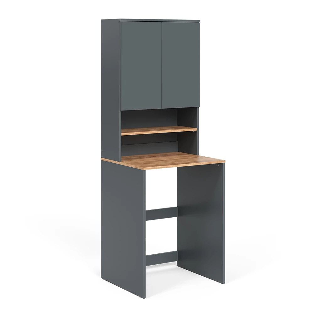 Wasmachinekast Viktor Antraciet/gouden eik 68 x 88.2 cm 2 delen met plank Vicco