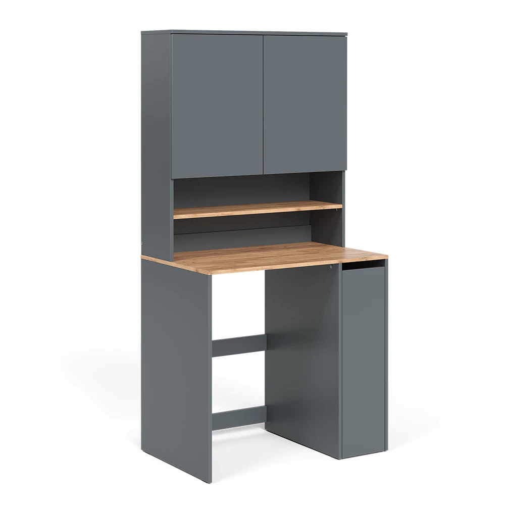 Wasmachinekast Viktor Antraciet/gouden eik 93.6 x 88.2 cm 2 delen met plank Vicco