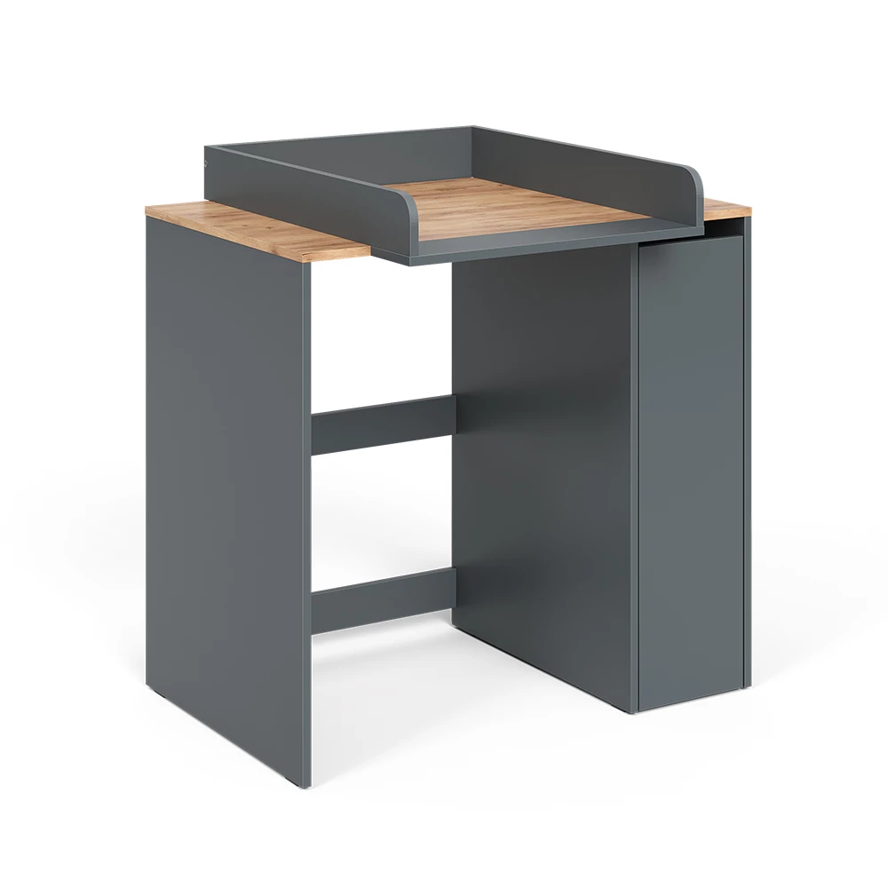 Wasmachinekast Viktor Antraciet/gouden eik 93.6 x 88.2 cm 2 delen met aankleedkussen Vicco