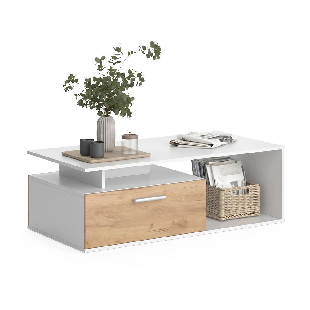 Salontafel Roland Eik wit/goud 118 x 59 cm Vicco