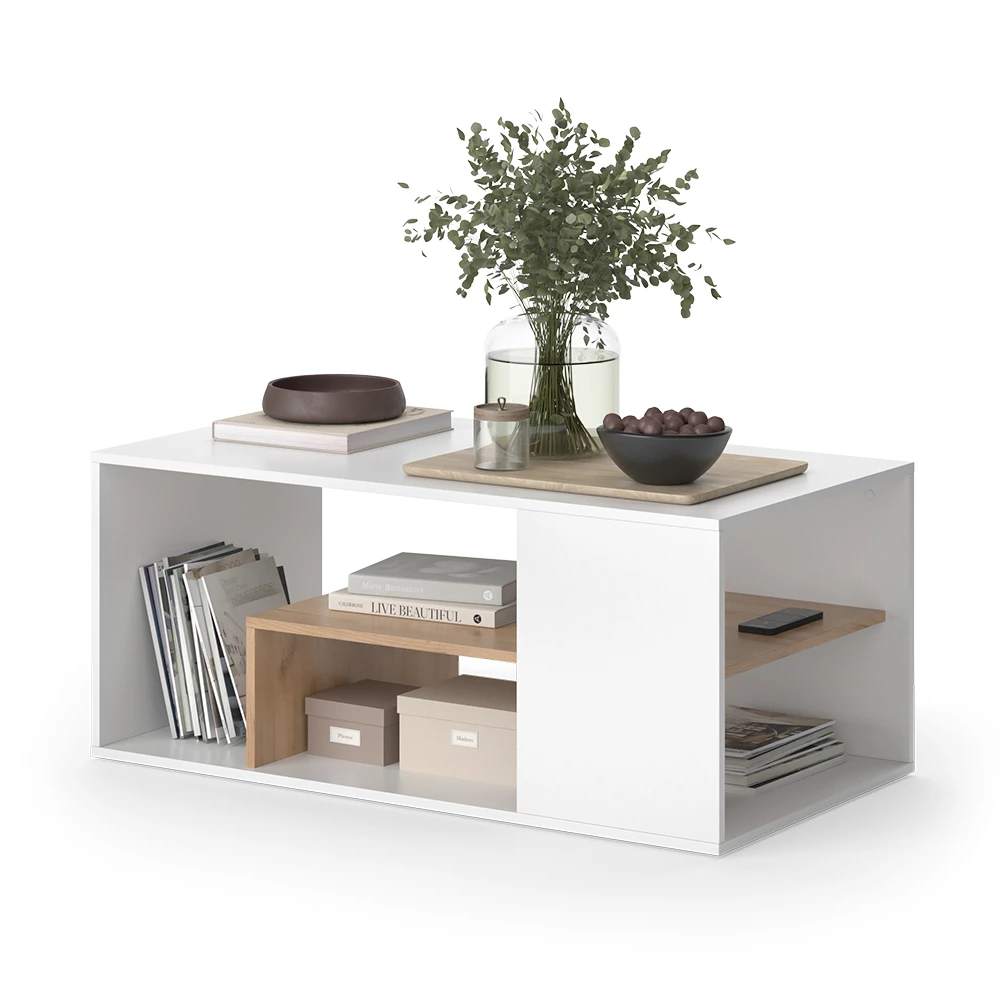 Salontafel Edgar Eik wit/goud 110 x 59 cm Vicco
