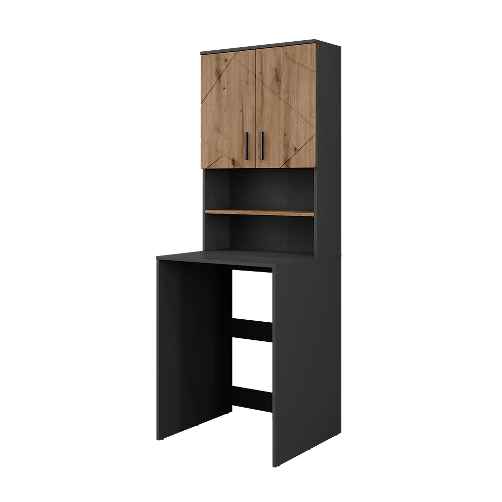 Wasmachinekabinetset Irma Antraciet/gouden eik 68 x 88.5 cm 2 delen Vicco