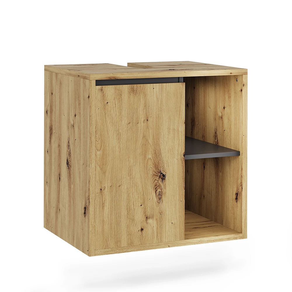 Wastafelonderbouw Viola Artisanaal/grijs 60 x 60 cm met open vakken Vicco