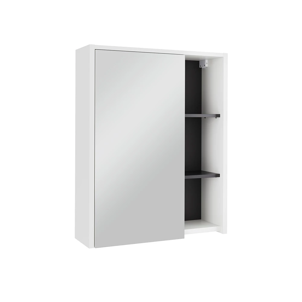 Badkamerspiegelkast Viola Wit/Grijs 60 x 75 cm met open planken Vicco