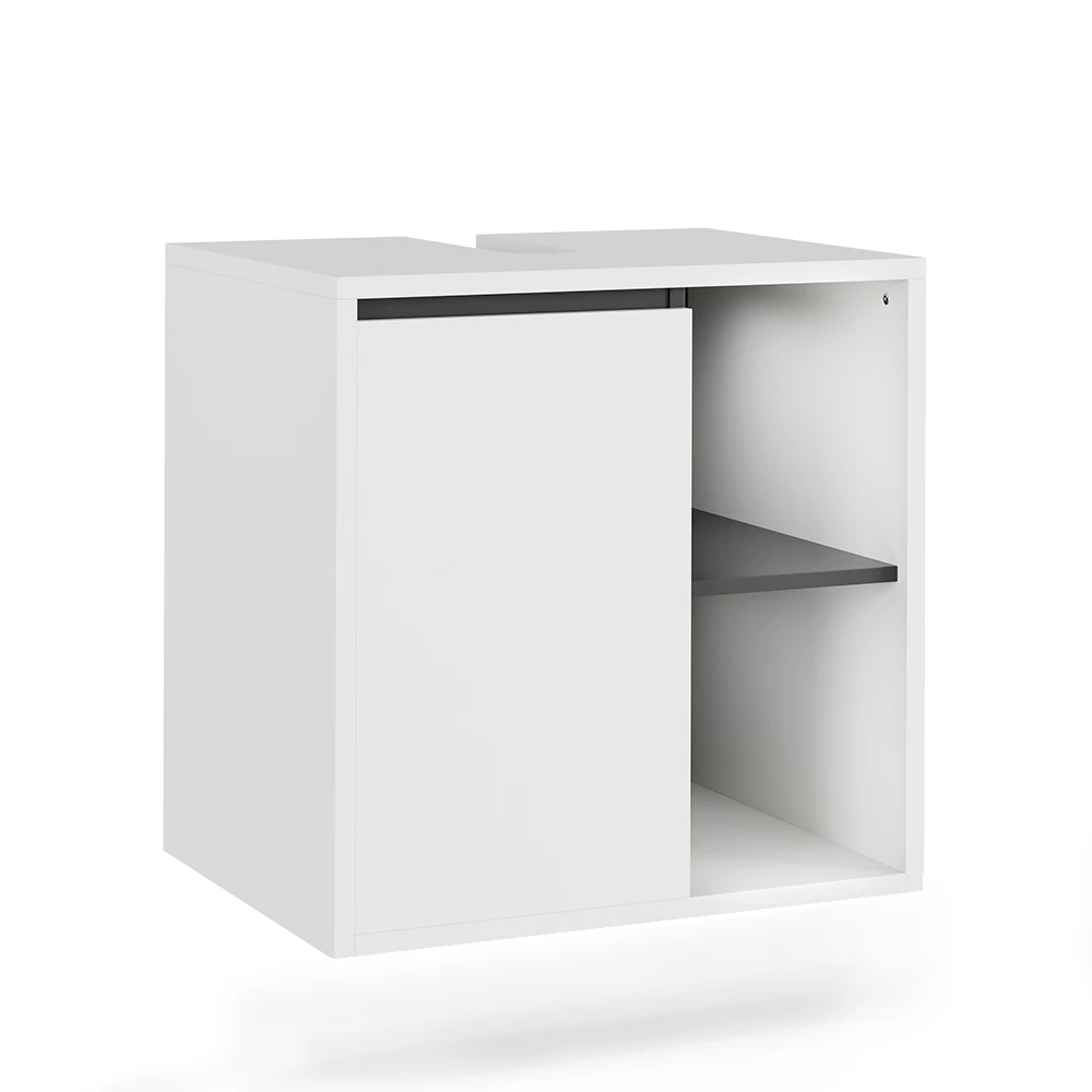 Wastafelonderbouw Viola Wit/Grijs 60 x 60 cm met open vakken Vicco