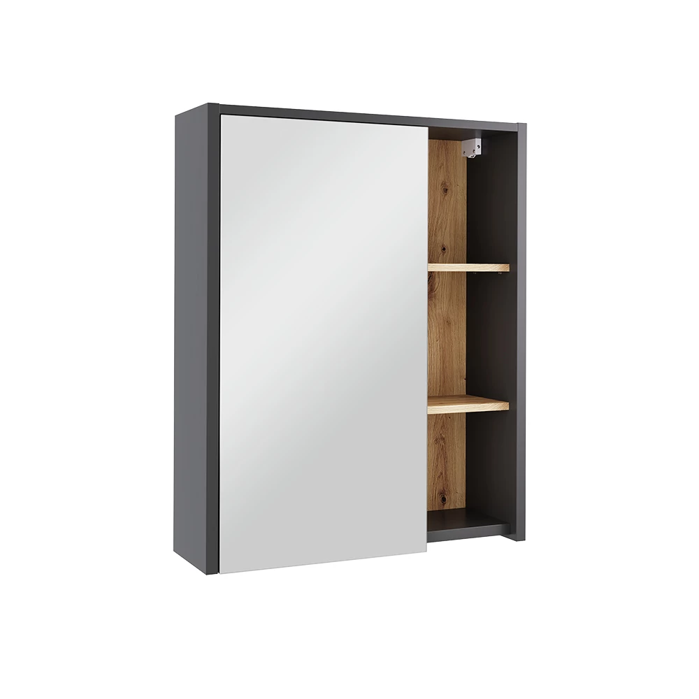 Badkamerspiegelkast Viola Grijs/Kunstnijverheid 60 x 75 cm met open vakken Vicco