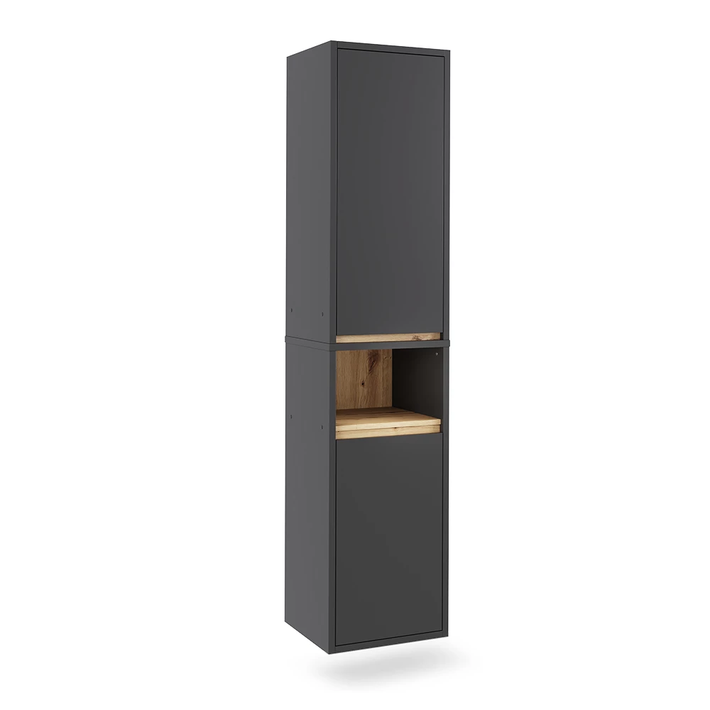 Hoge kast Viola Grijs/Kunstnijverheid 38 x 170 cm met 2 deuren Vicco